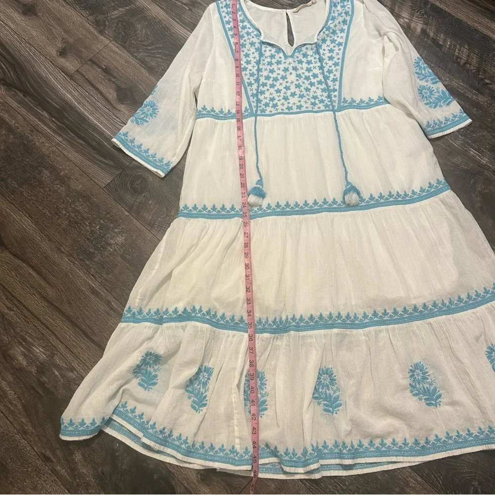 Soft Surroundings Juniper Boho White and Blue Embroidered Dress Women’s XL - Picture 5 of 7